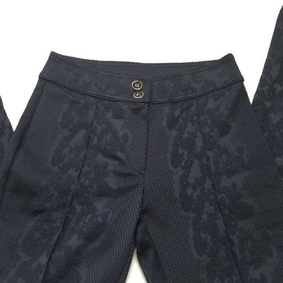 JOSEPH Ribkoff Black Floral Straight Leg Pants 2 - Picture 3 of 8